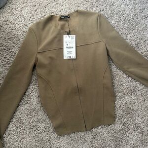 Zara NWT Slit Front Top